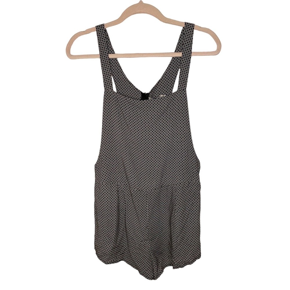 NWT Rumor Boutique Black White Shortalls Womens  S